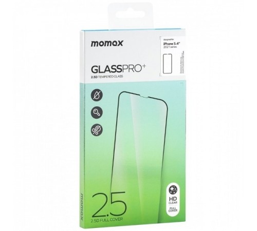 Защитное стекло для Apple iPhone 13 mini, 0.3mm, 2.5D, 9H, Full Coverage Screen Protector, Momax (PZAP21SF1D), черный