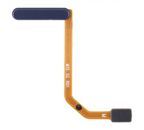 Шлейф для Samsung A155 Galaxy A15, A156 Galaxy A15 5G, M156 Galaxy M15, кнопки включения, сканера отпечатка пальца (Touch ID), синий (Dark Blue), Original (PRC)