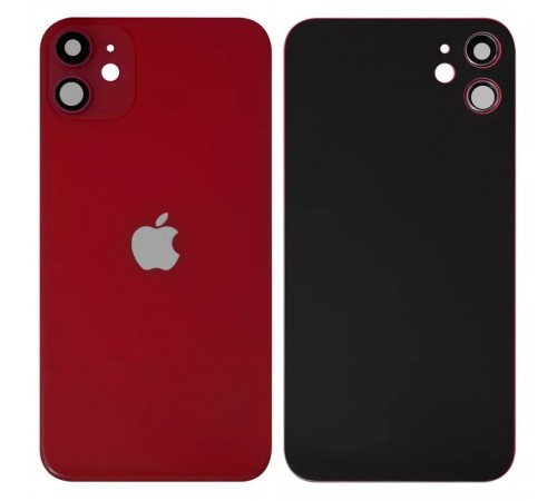 Задняя панель корпуса для iPhone 11, красная + стекло камеры, small hole