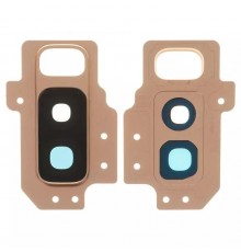 Скло камери для Samsung G965 Galaxy S9 Plus, золотисте (Sunrise Gold), з рамкою