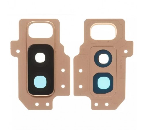 Стекло камеры для Samsung G965 Galaxy S9 Plus, золотистое (Sunrise Gold), с рамкой