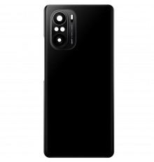 Задняя панель корпуса для Xiaomi Poco F3, Redmi K40, черная (Night Black) + стекло камеры, Лого Poco