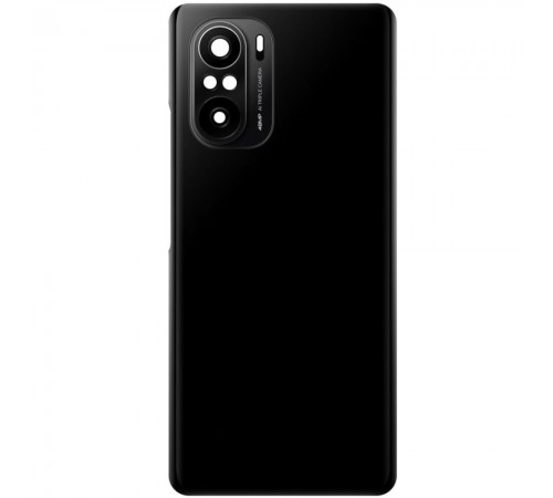 Задня панель корпусу для Xiaomi Poco F3, Redmi K40, чорна (Night Black) + скло камери, Лого Poco