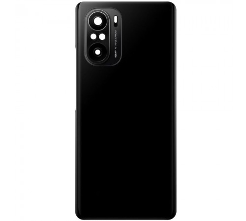 Задняя панель корпуса для Xiaomi Poco F3, Redmi K40, черная (Night Black) + стекло камеры, Лого Poco