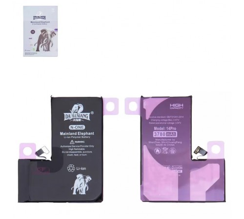 Акумулятор Da Luxiang для Apple iPhone 14 Pro, Li-ion, 3,87 В, 3780 мА·год, підвищена ємність, original IC