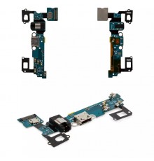 Шлейф для Samsung A700F Galaxy A7, A700H Galaxy A7, микрофона, коннектора наушников, коннектора зарядки, с компонентами