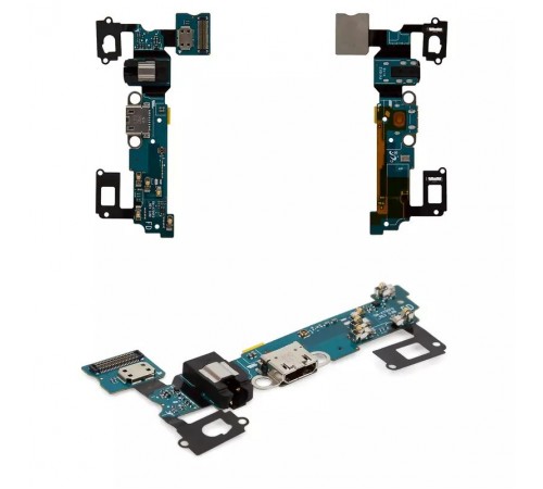 Шлейф для Samsung A700F Galaxy A7, A700H Galaxy A7, мікрофона, коннектора наушників, коннектора зарядки, з компонентами