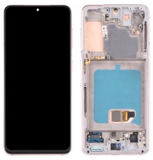 Дисплей для Samsung G991 Galaxy S21 5G, розовый (Phantom Pink), с рамкой, High Copy (OLED)
