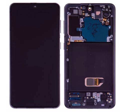 Дисплей для Samsung G991 Galaxy S21 5G, серый, с рамкой, Original, сервисная упаковка, phantom gray, #GH82-24544A/GH82-24545A/GH82-27256A/GH82-27255A