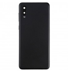 Задня панель корпусу для Samsung A022F Galaxy A02, чорна + скло камери, Copy