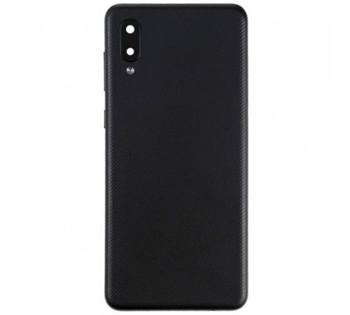 Задня панель корпусу для Samsung A022F Galaxy A02, чорна + скло камери, Copy