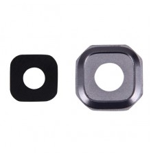 Скло камери для Samsung A500 Galaxy A5, чорне, з рамкою