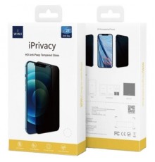 Защитное стекло для Apple iPhone 13, iPhone 13 Pro, iPhone 14, iPhone 16e, антишпион, 2.5D, 9H, iPrivacy Screen Protector, WiWU, черный