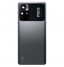 Задня панель корпусу для Xiaomi Poco M4 Pro 5G, чорна (Power Black) + скло камери  