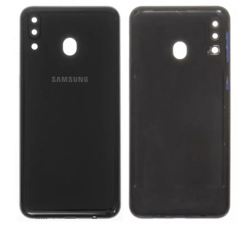 Задняя панель корпуса для Samsung M205F/DS Galaxy M20, черная + стекло камеры