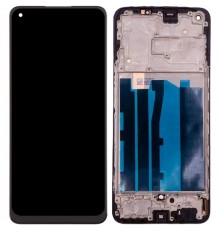 Дисплей для Realme Narzo 60 5G, черный, с рамкой, Сopy (TFT)