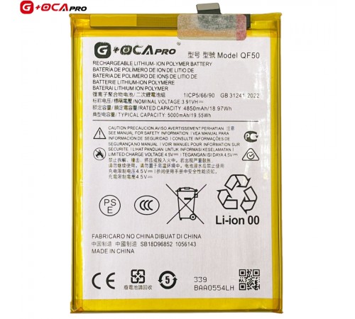 Аккумулятор G+OCA Pro QF50 для Motorola Moto G04, Moto G04s, Moto G34, Li-ion, 3,87 B, 5000 мАч
