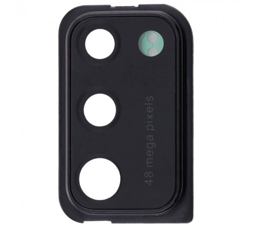 Скло камери для Samsung A415 Galaxy A41, чорне, з рамкою