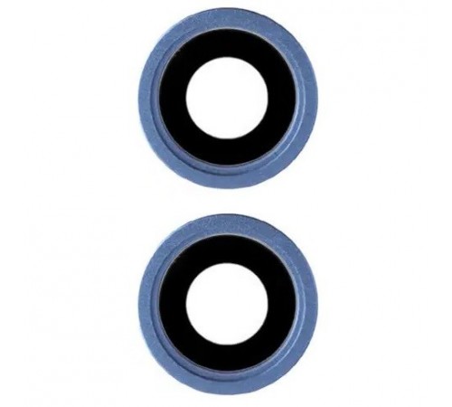 Скло камери для iPhone 13, 13 mini, синє, з рамкою, комплект 2 шт.