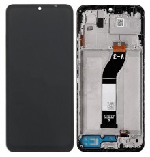 Дисплей для Xiaomi Poco C65, Redmi 13C, черный, с рамкой, High Copy версия V-3