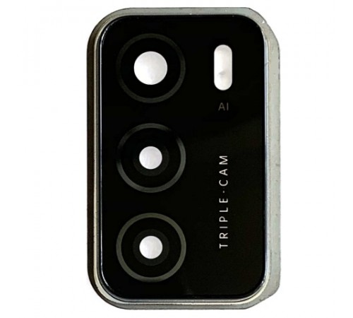 Скло камери для Oppo A54s, чорне, з рамкою