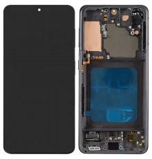 Дисплей для Samsung G990B Galaxy S21 FE 5G, серый (Graphite), с рамкой, High Copy (OLED)