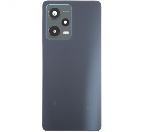 Задняя панель корпуса для Xiaomi Redmi Note 12 Pro 5G, черная, Copy + стекло камеры