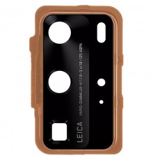 Стекло камеры для Huawei P40 Pro, золотистое, с рамкой