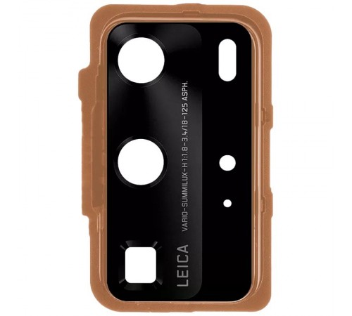 Стекло камеры для Huawei P40 Pro, золотистое, с рамкой