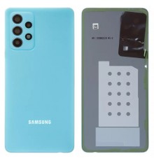 Задняя панель корпуса для Samsung A525 Galaxy A52, голубая + стекло камеры