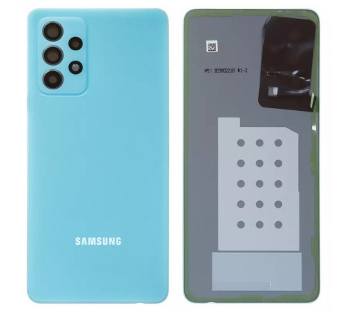 Задняя панель корпуса для Samsung A525 Galaxy A52, голубая + стекло камеры Задняя панель корпуса для Samsung A525 Galaxy A52, голубая + стекло камеры