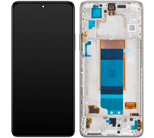 Дисплей для Xiaomi Poco F4, сріблястий (Moonlight Silver), з рамкою, Copy (TFT)