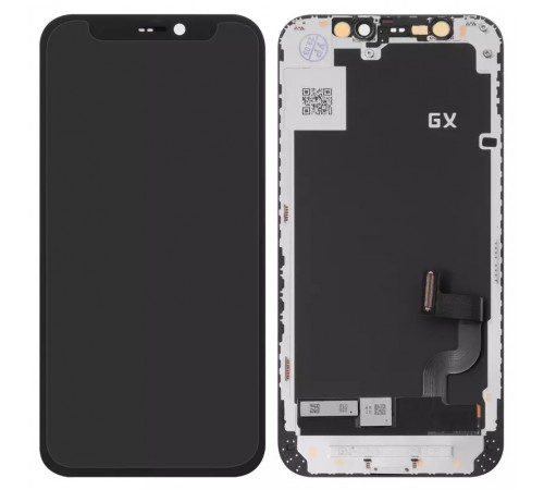 Дисплей для iPhone 12 mini, чорний, з рамкою, High Copy (OLED), GX OEM hard
