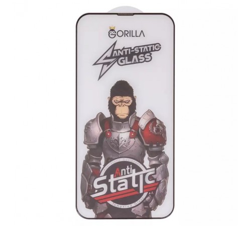 Защитное стекло для Apple iPhone 13 Pro Max, iPhone 14 Plus, совместимо с чехлом, Full Glue, Anti-Static, черный, gorilla