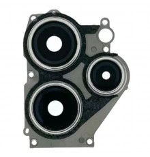 Стекло камеры для Xiaomi Redmi 12, серебристый, с рамкой