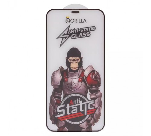 Защитное стекло для Apple iPhone 12, iPhone 12 Pro, совместимо с чехлом, Full Glue, Anti-Static, черный, gorilla