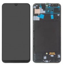 Дисплей для Samsung A507 Galaxy A50s, черный, с рамкой, Original (PRC), original glass