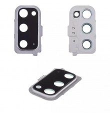 Скло камери для Samsung G980 Galaxy S20, біле (Cloud White), з рамкою