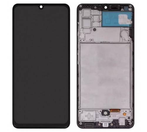 Дисплей для Samsung A325 Galaxy A32, чорний, з рамкою, Copy (TFT)