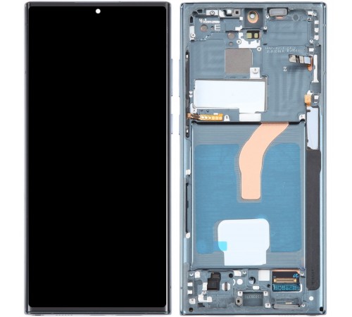 Дисплей для Samsung S908B Galaxy S22 Ultra 5G, зеленый (Green), с рамкой, Original (PRC), #GH82-27489D