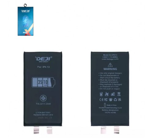 Акумулятор Deji для Apple iPhone 13, Li-ion, 3,84 В, 3510 мА·год, без контролера, підвищена ємність