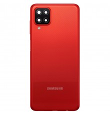 Задняя панель корпуса для Samsung A125F Galaxy A12, красная + стекло камеры