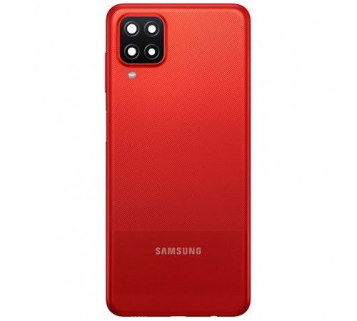 Задняя панель корпуса для Samsung A125F Galaxy A12, красная + стекло камеры