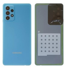 Задня панель корпусу для Samsung A725 Galaxy A72, блакитна + скло камери