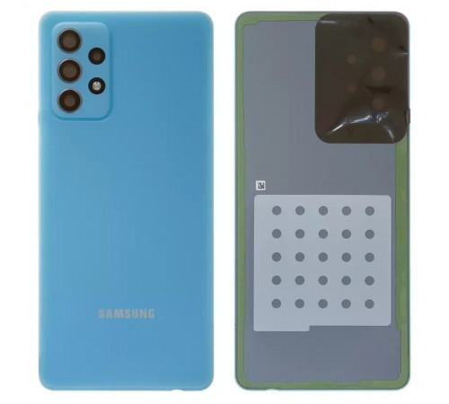 Задняя панель корпуса для Samsung A725 Galaxy A72, голубая + стекло камеры