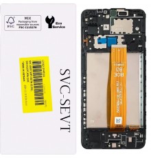 Дисплей для Samsung A127 Galaxy A12 Nacho, черный, с рамкой, Original, SM-A127F BV065WBM-L06-DB00_R0.0, GH82-24491A