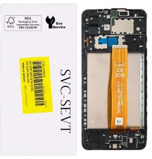 Дисплей для Samsung A127 Galaxy A12 Nacho, чорний, з рамкою, Original, SM-A127F BV065WBM-L06-DB00_R0.0, GH82-24491A