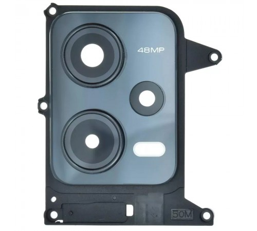 Стекло камеры для Xiaomi Redmi Note 12 5G, черное, с рамкой