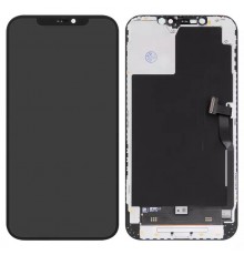 Дисплей для iPhone 12 Pro Max, чорний, з рамкою, Оригінал (переклеєно скло)