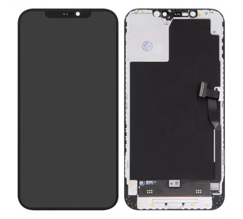 Дисплей для iPhone 12 Pro Max, чорний, з рамкою, Оригінал (переклеєно скло)
